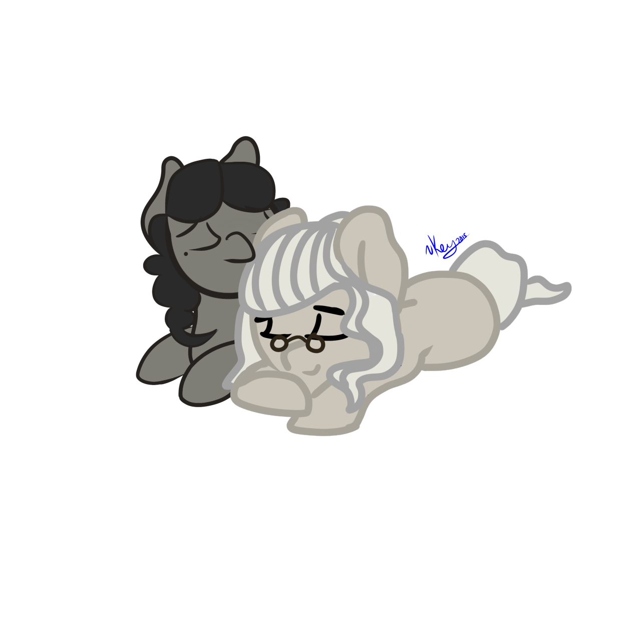 keythedrawist:  A transparent cuddles of Nikita and Rim(?) for McSweezy Request from