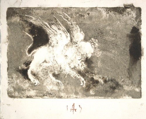 denisforkas: Raging Griffins (studies for The Ascension of Alexander the Great), 2015 Monotype 