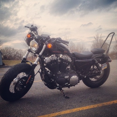 It’s 60 degrees and the rain stopped. #letsgetrowdy #bikelife #harley #harleydavidson #rideordie #blackonblackonblack