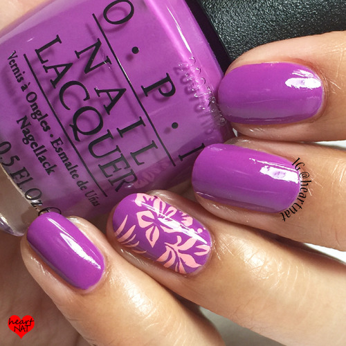 OPI I Manicure for Beads stamped using MoYou London Tropical 02...