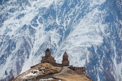 blazepress:The Gergeti Trinity Church in Georgia.