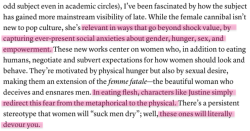 dearorpheus: Why Female Cannibals Frighten and Fascinate / Saturn, Elly Smallwood, 2017 With women choosing the topic of cannibalism in the same moment (Agnieszka Smoczynska’s The Lure, Ana Lily Amirpour’s The Bad Batch, Julia Ducournau’s Raw—all