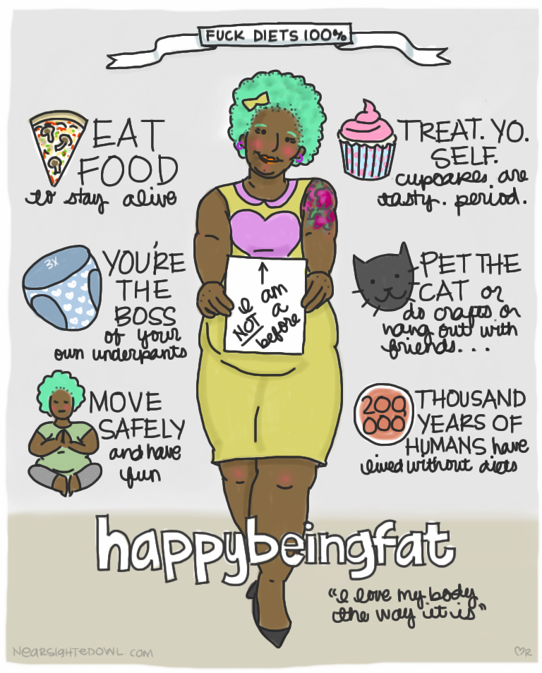 ok2befat:  badhairdayscarves:Happy being fat!  Very happy. &lt;3 
