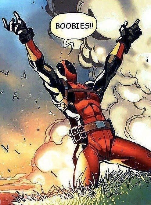 grimphantom:  officiallyshipped:  Can we all just take a moment and appreciate Deadpool  Grimphantom: lol the Batman reference kills me XD  Deadpool lol XD