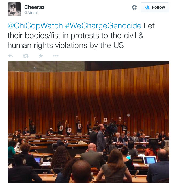 justice4mikebrown:  November 13: Pictures from Geneva Also, the We Charge Genocide
