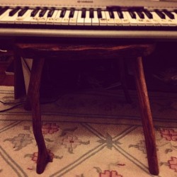 Using The Chair/Table I Made In School For A Keyboard Stand. #Smart