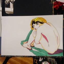 Figure drawing! Woot   #art #color #ink #livedrawing