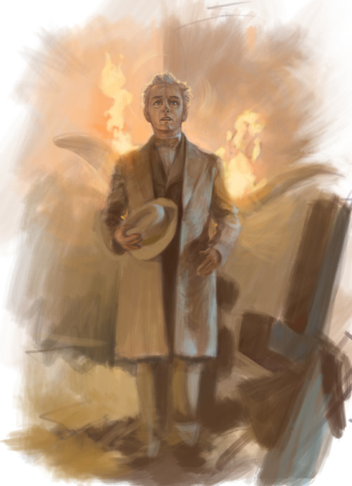 crowleys-bentley: neddea: A kinda quick study of one of my favourite shots in Good Omens and my