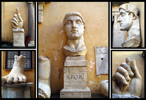 ratak-monodosico:Parts of the statue of the giant statue of Emperor Constantine the Great. Capitolin