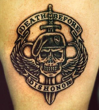 Full back Ranger Vet 3D Tattoo  Veteran Ink