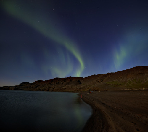 icelandicphoto: This night was rather special. On one hand was a full moon shining bright, on the ot