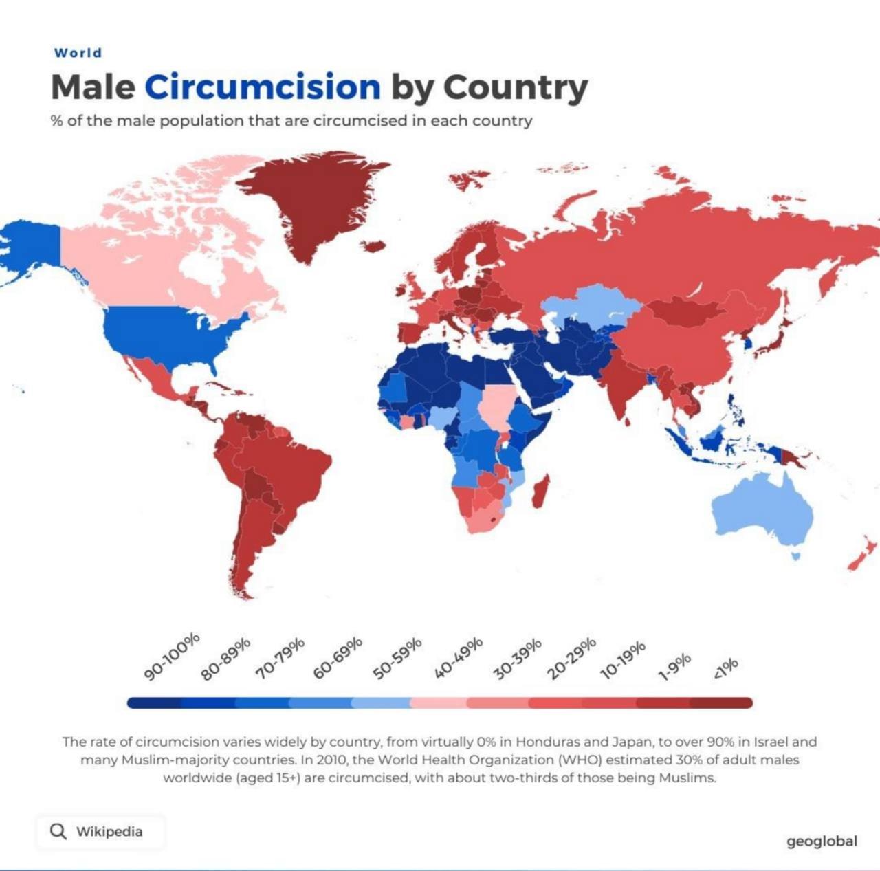 Male Circumcision Around The World By Geoglobal Maps On The Web