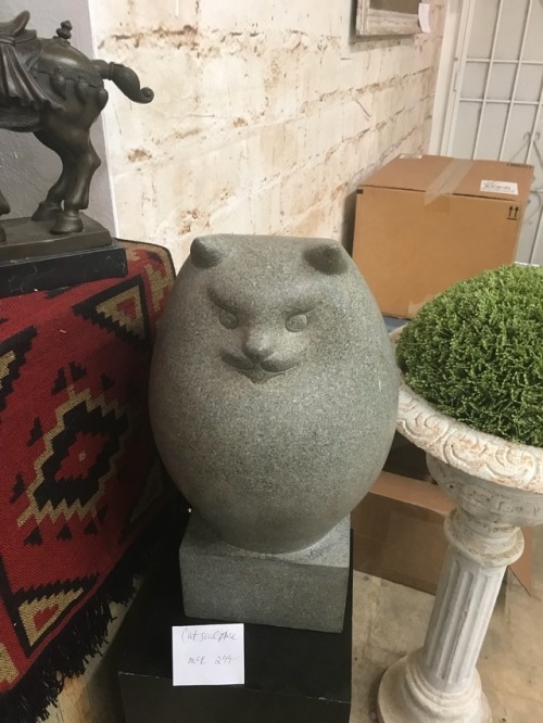 blushingbeeboy: leafbians: blushingbeeboy: leafbians: This cat statue I saw at a thrift store.. abso