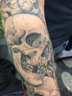 Part of a skull sleeve on Jay