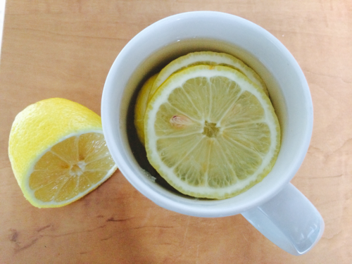 Drinking warm water with ½ lemon for breakfast as part of my daily water intake.  When I was 