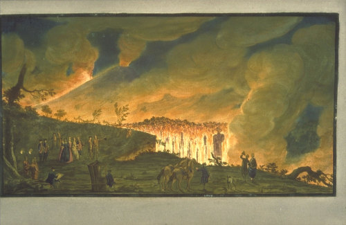 Campi Phlegraei, Naples, 1776 by Sir William Hamilton, depiction of the eruption of Vesuvius (click 