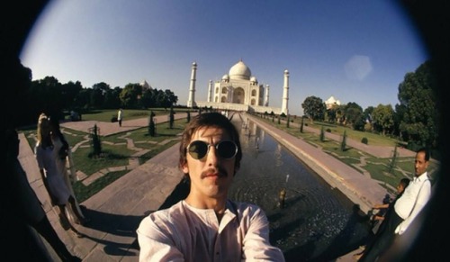 George Harrison’s selfies. The top one was taken at his psychedelic home Kinfauns, Surrey, in 1967 (