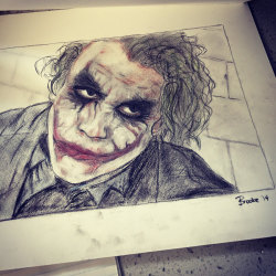 Canvaspaintings:  Heath Ledger As The Joker Colored Pencil And Charcoal By Compressedcarbonart
