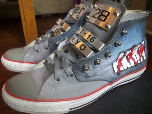 Hand painted custom Akira Converse w metal lace lock. Visit our store today to order your one of a k