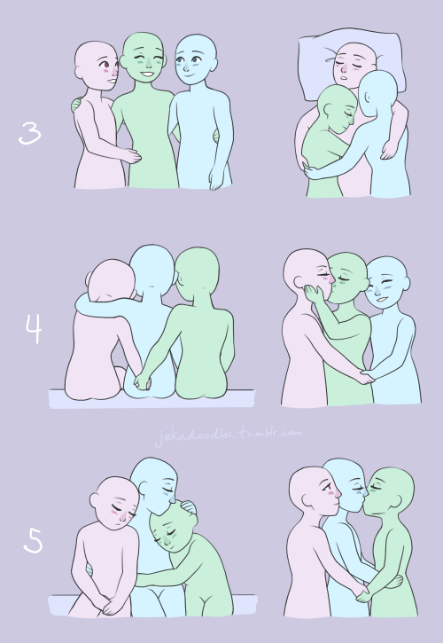 jekadoodles:I couldn’t find an OT3 pose meme so I made my own! Send in a ship + number + letter