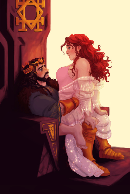 murphysletsdraw:Here’s a slightly cleaner version of the Thorin Oakenshield/OC commission I did for 