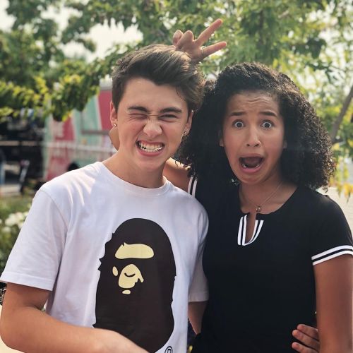 Greatest Andi Mack friendships:  Sofia and Garren (Buffy and Marty).The mustache look is from “Mount