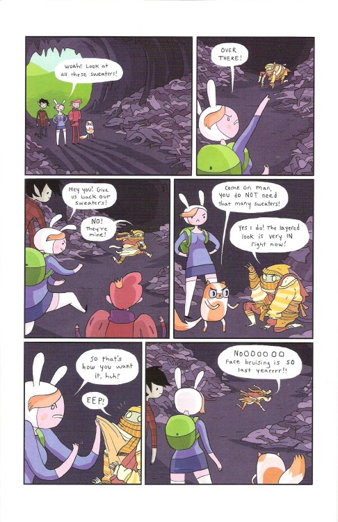 scarecrows:  neurosquared:  Adventure Time with Fionna and Cake issue 1 Bonus story: The Sweater Bandit by Noelle Stevenson  i got diabetes reading this 