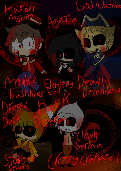 I Traced The Gacha Pose Based To Turn To This Dark Deception Btw I Never Draw Clown Germlin Before Qwq