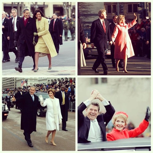 flotusnews: #inaugural #flashback #inauguration #parade #obamas #clintons #bush #reagans (at Washing