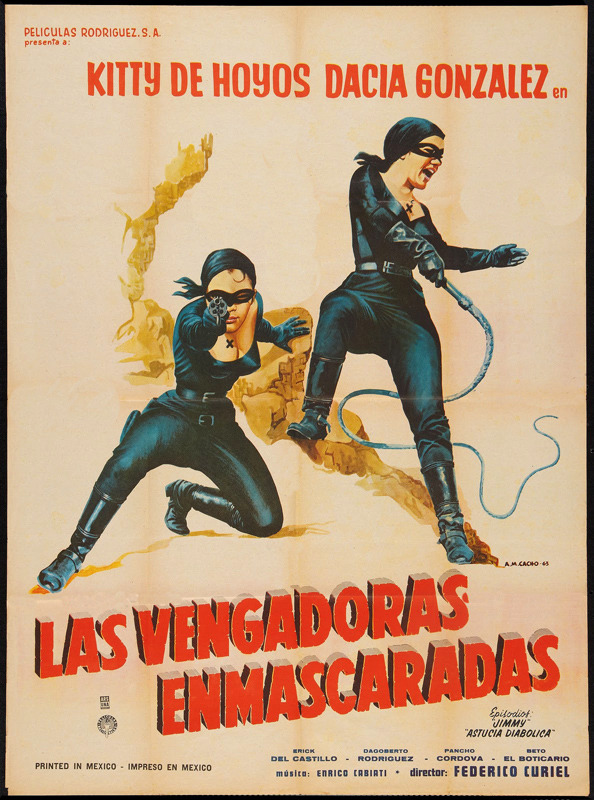 LAS VENGADORAS ENMASCARADAS (1963) Mexican movie poster by   Armando Martinez Cacho