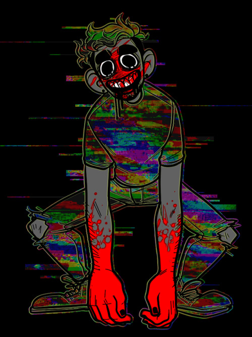 The manic glitch boi is back. Love drawing this creepy bastard