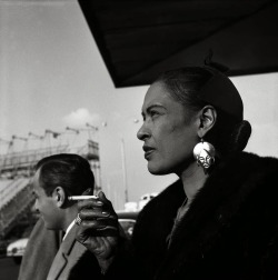 billowy:  Billie Holiday in Paris, 1958. Ph. by Jean-Pierre