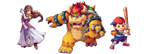 pixelartus:  Smash Bros. Pixel Art Pixel Artist: AbyssWolf Source: ahruon.tumblr.com