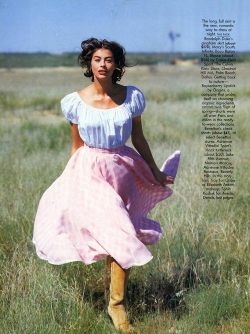 Dress For Less: Gingham Checks In // Vogue U.S. January (1990)