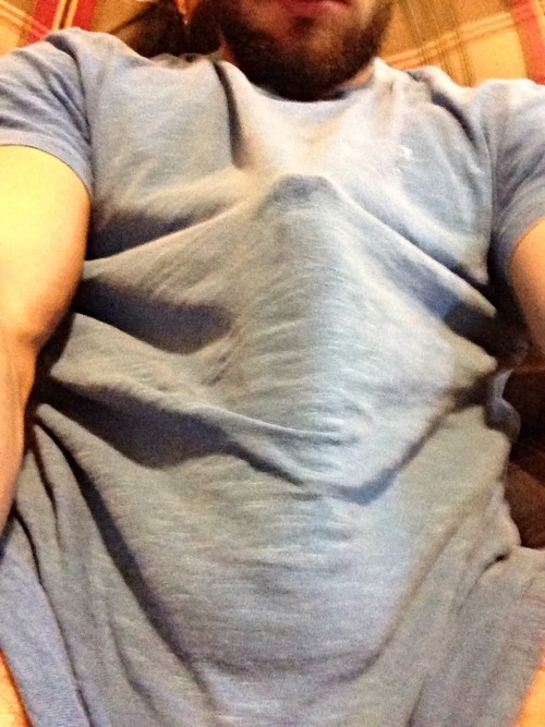 My Cock Under My Shirt. Yes, Thats Precum At The Head.