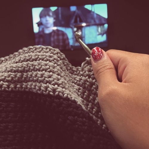 Crocheting & The Deathly Hallows#wip #handmade #crochetersofinstagram #lumpycat #harrypotter