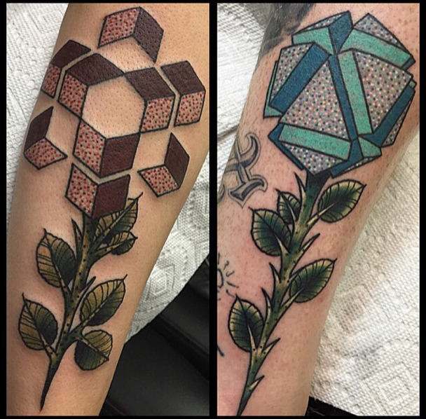 fuckyeahtattoos:  Geoflowers by jay joree at Last Angels in Dallas Texas http://www.facebook.com/jayjoreetattoos