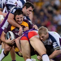 Men in rugby and footy socks