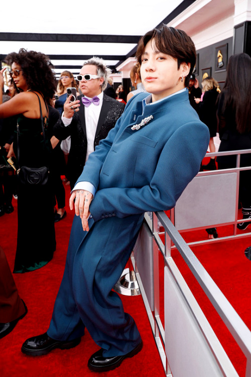 Jungkook of BTS attends the 64th Annual GRAMMY Awards at MGM Grand Garden Arena on April 03, 2022 in