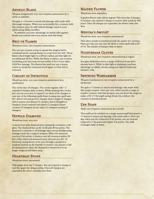 dnd-homebrew5e: Hey everyone. Tonight I bring you 10 new magical items to bring into your campaigns 