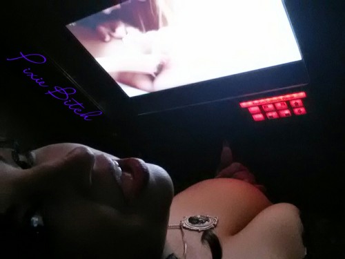 pixie-bitch75:  Spent my Friday night in an adult store “porn theatre booth” not the cleanest one I’ve ever visited but still Dirty Naughty Fun was had, gotta luv the fresh cum puddles and wads of napkins on the floor, cum loads dripping down the