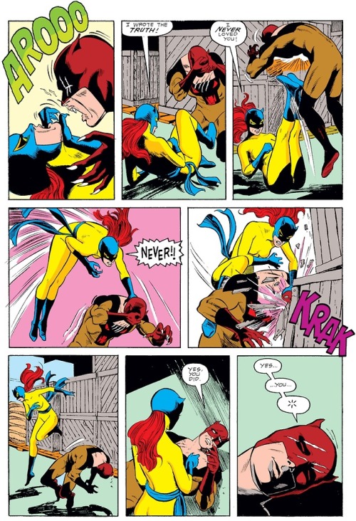 panels-of-interest: Hellcat vs. Mad-Dog. [from Avengers Spotlight (1987) #9]