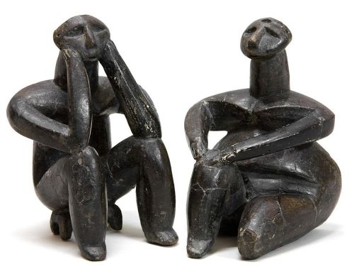 museum-of-artifacts:“The Thinker” and “The Sitting woman”, a pair of Neolithic statues from Romania,