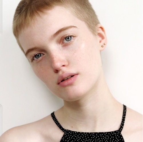 Dramatic new look for British model Ruth Bell. Loving the bleached buzzcut.