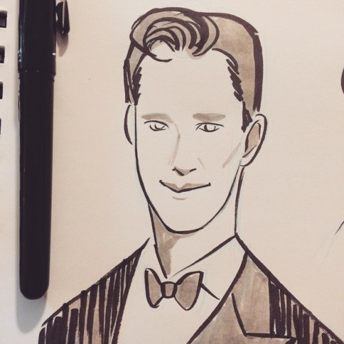 catamantics: Next #ink #sketch is of #benedictcumberbatch from the #goldenglobes arrivals! Who&rsquo