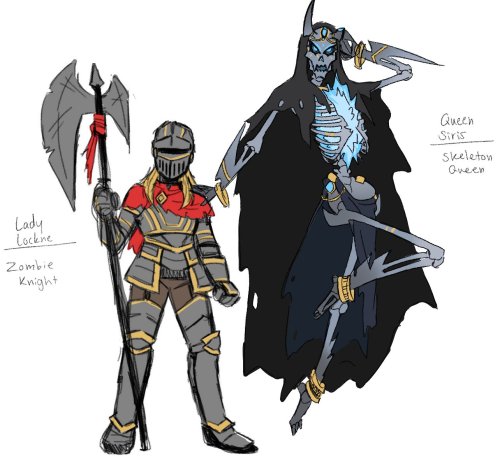 all-powerful magically reanimated skeleton queen and her zombie knight