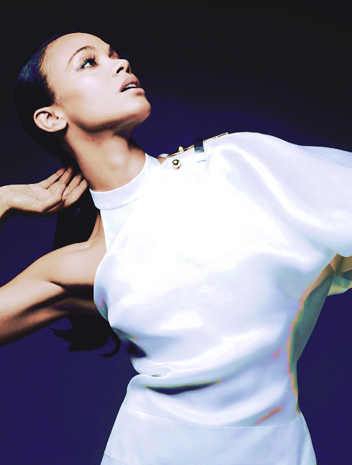 fuckthestraightline:  Zoe Saldana photographed by Liz Collins for Instyle Hair, April