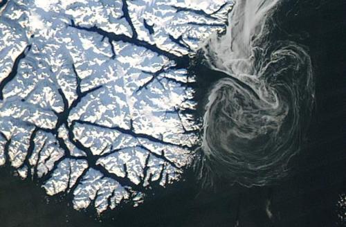 This is a satellite image taken from NASA’s Earth Observatory showing a gigantic display of sea ice 