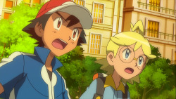 therandominmyhead:  I loved Clemont’s reaction faces when Ash suggested going up the tower to help Garchomp 