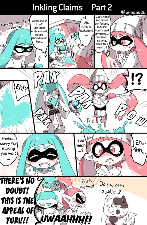 eruspertempus:  analblaze:  another translation, requested by /ink/ and /r/splatoonoriginal art by @ermame26part 1 was not done by me, but i’ve been unable to find out who translated it; all credit to thempart 2′s dialogue was translated by some helpful